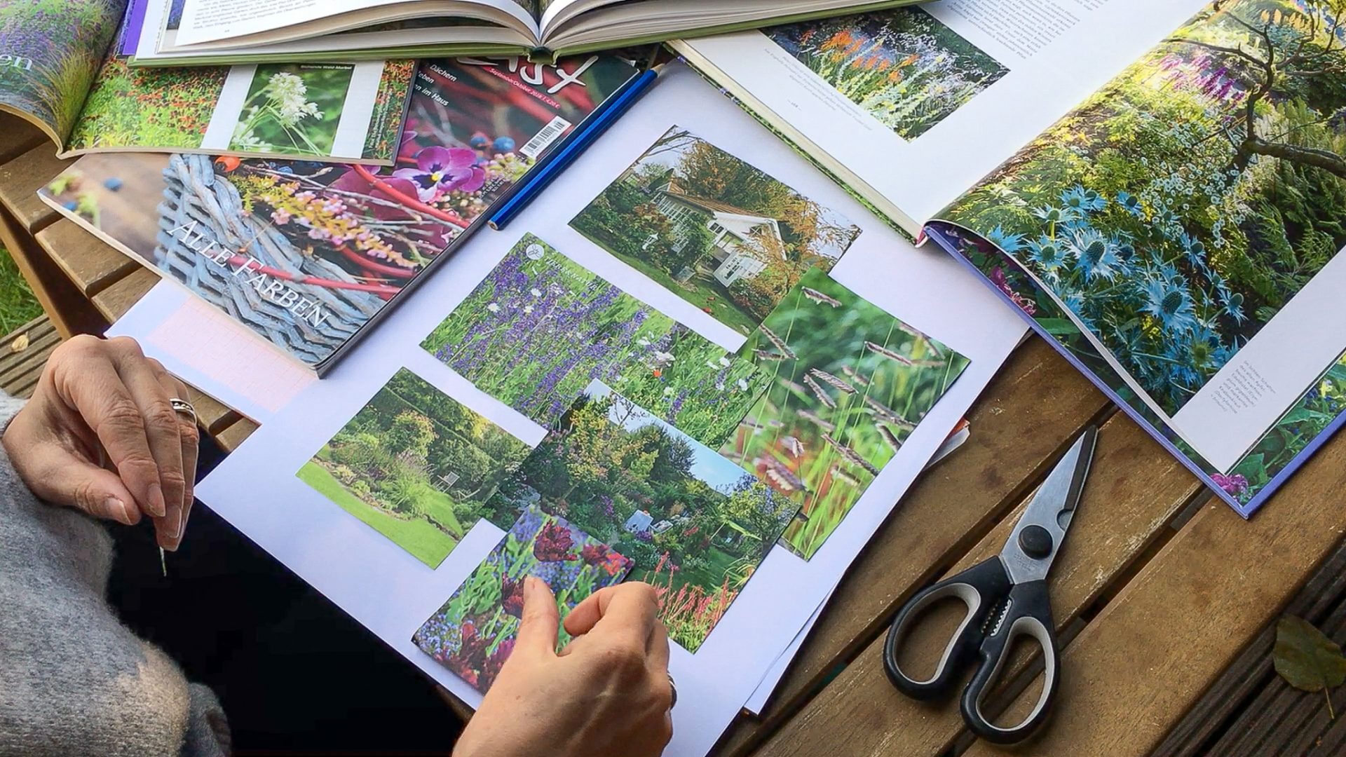 Gartenplanung im Dezember – Moodboard klassisch mit Zeitungsausschnitten
