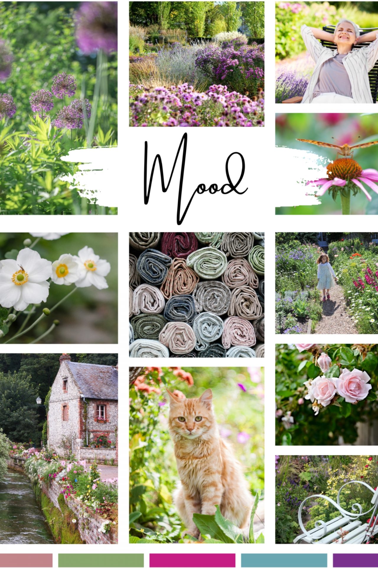 Garten Moodboard erstellen – Inspiration für Beetplanung: modern digital in Canva